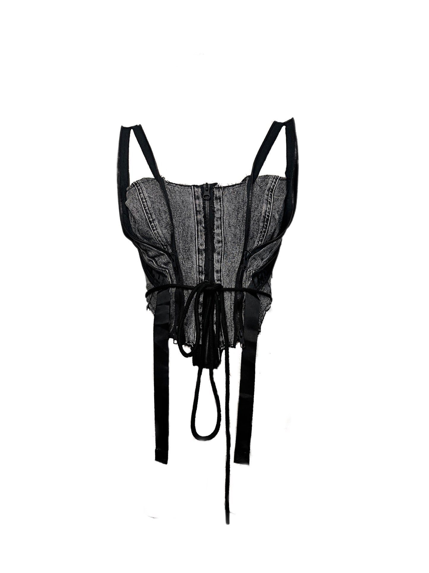 AA ‘ZIP-UP’ Denim Corset
