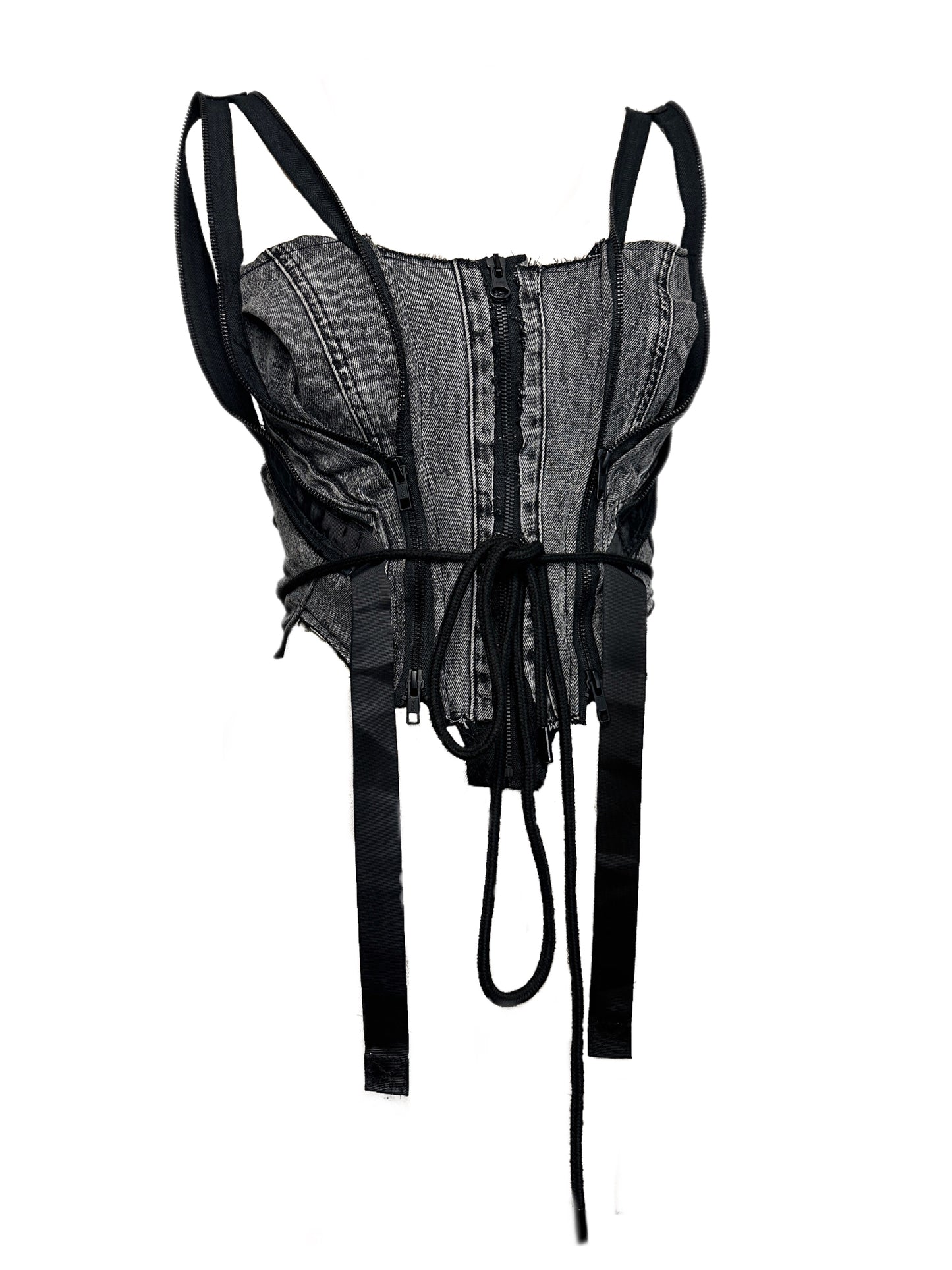 AA ‘ZIP-UP’ Denim Corset