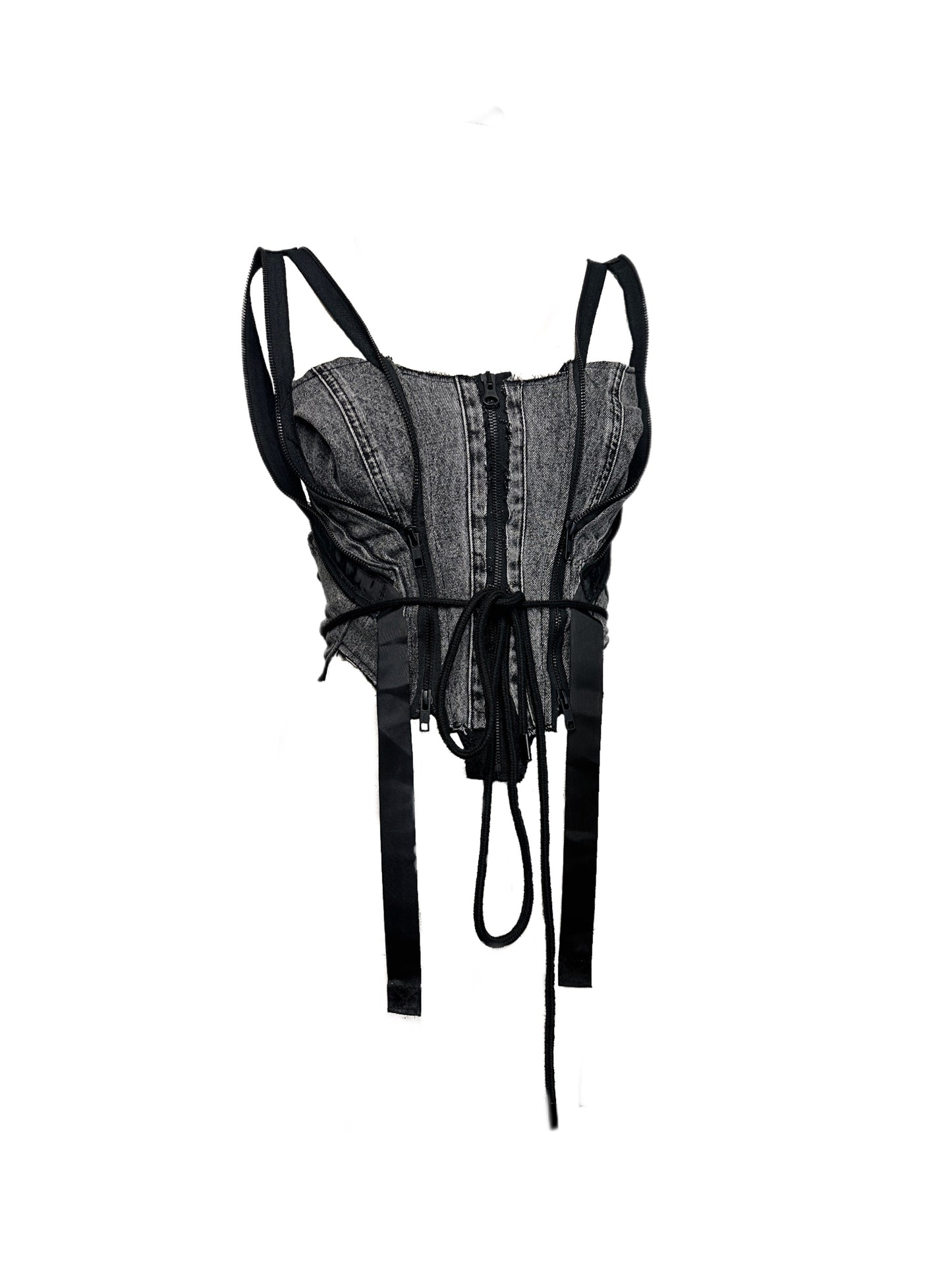 AA ‘ZIP-UP’ Denim Corset