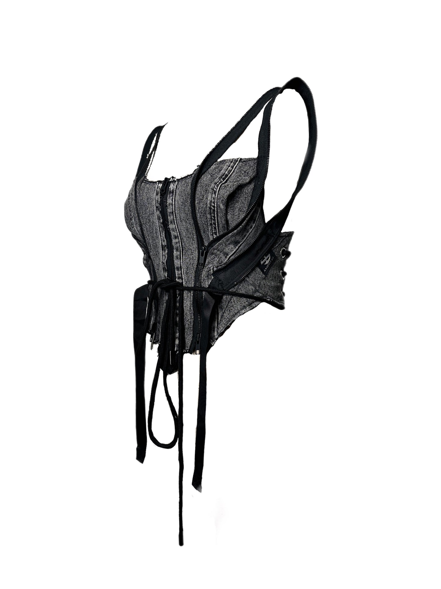 AA ‘ZIP-UP’ Denim Corset