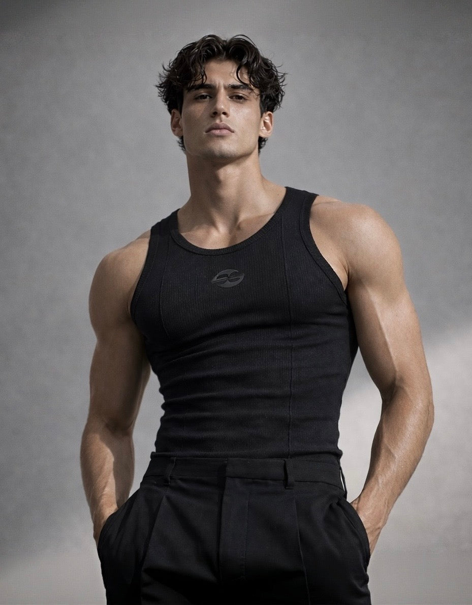 Men’s Ribbed Fitted Tank Top  by AAMBIVERT
