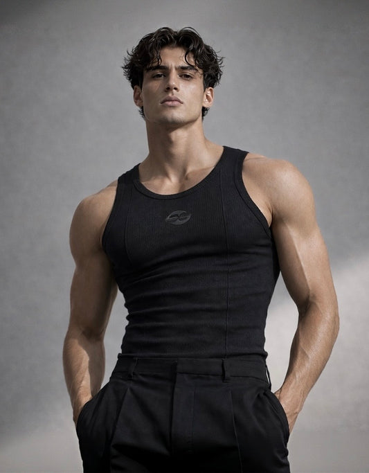 Men’s Ribbed Fitted Tank Top  by AAMBIVERT