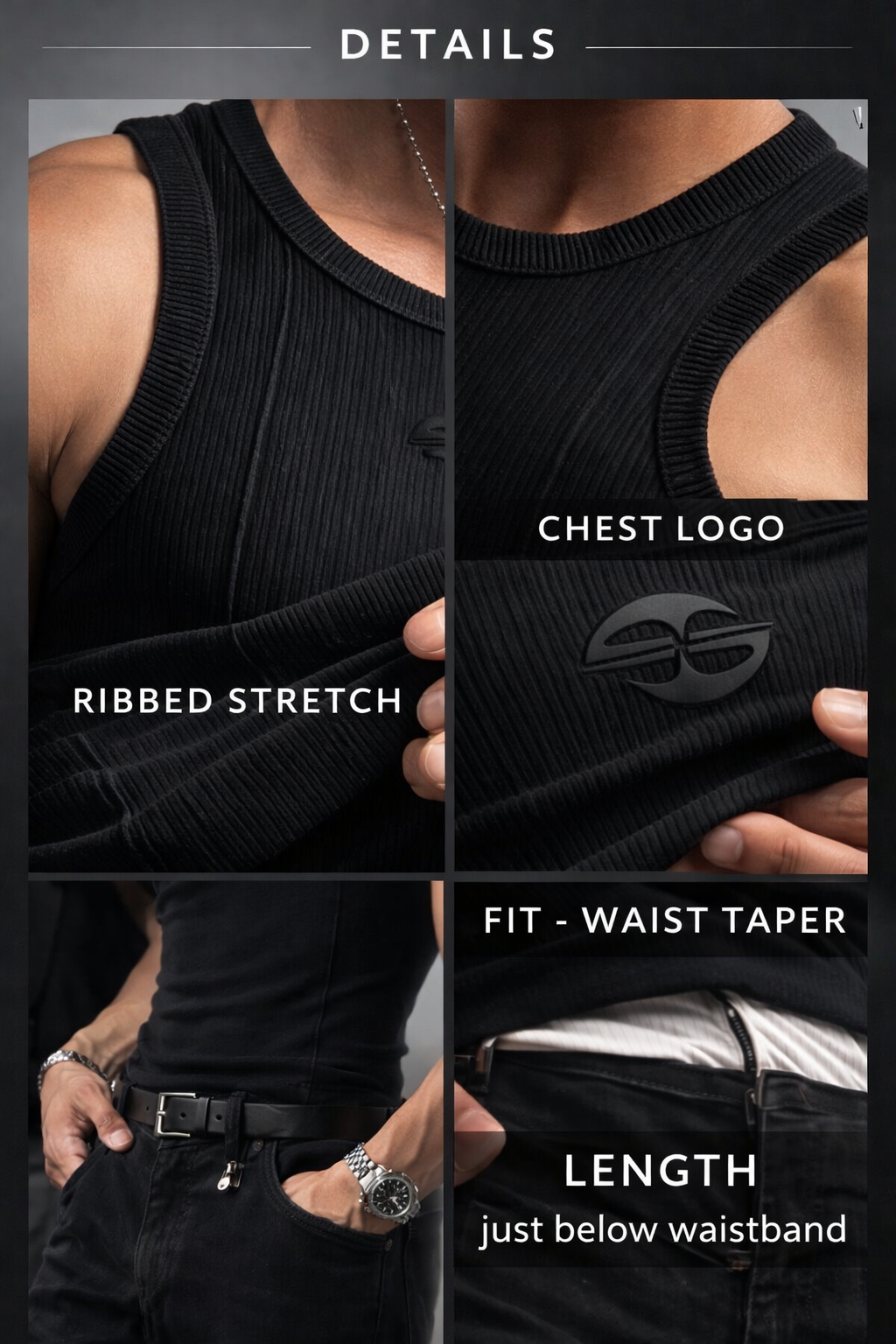 Men’s Ribbed Fitted Tank Top  by AAMBIVERT