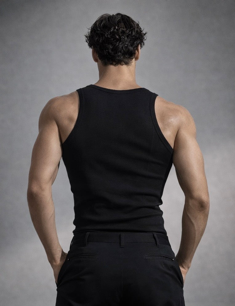 Men’s Ribbed Fitted Tank Top  by AAMBIVERT