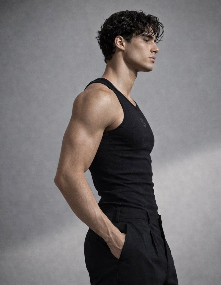 Men’s Ribbed Fitted Tank Top  by AAMBIVERT