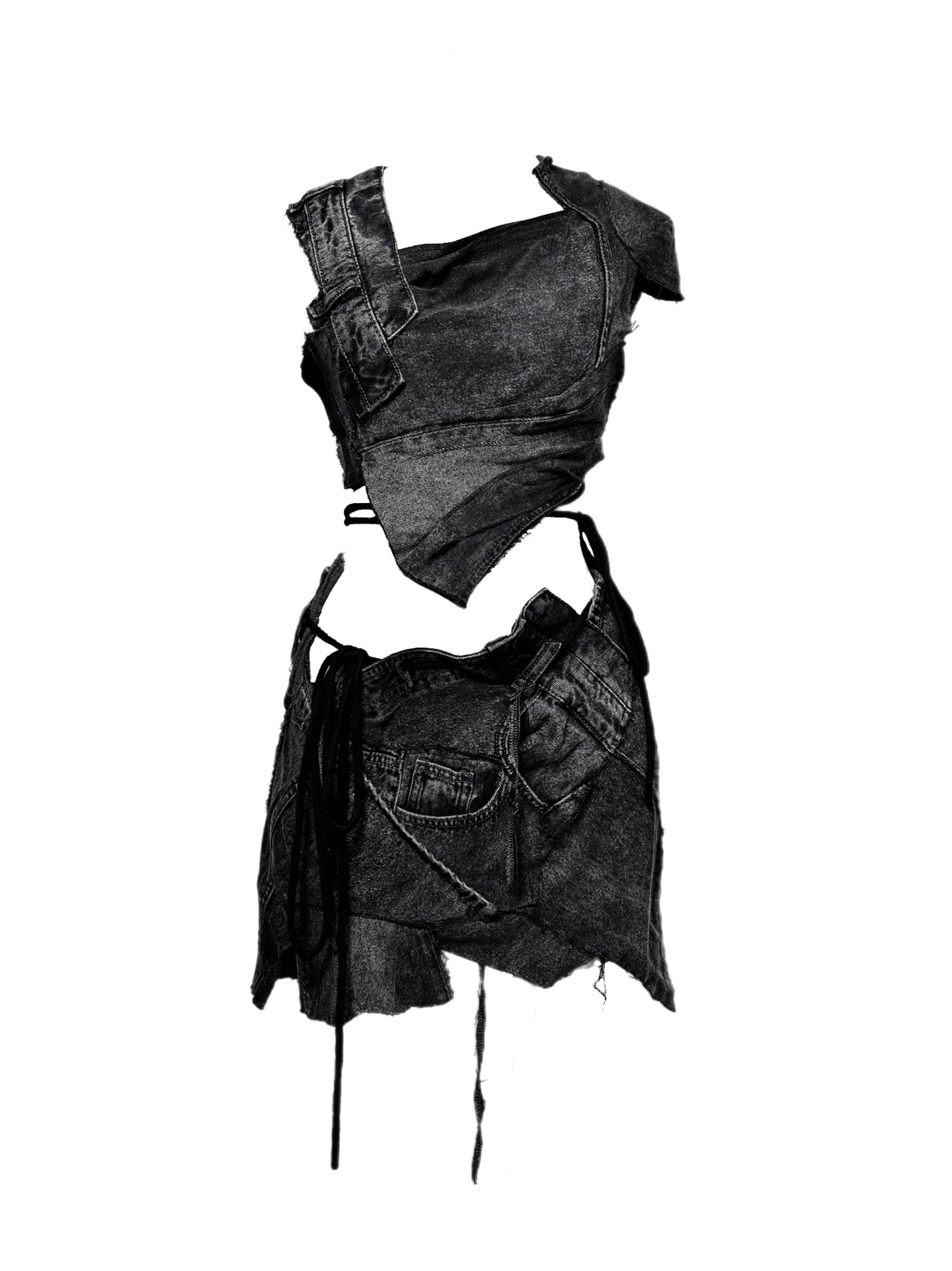 A ‘MAIN CHARACTER’ Denim Top & Skirt