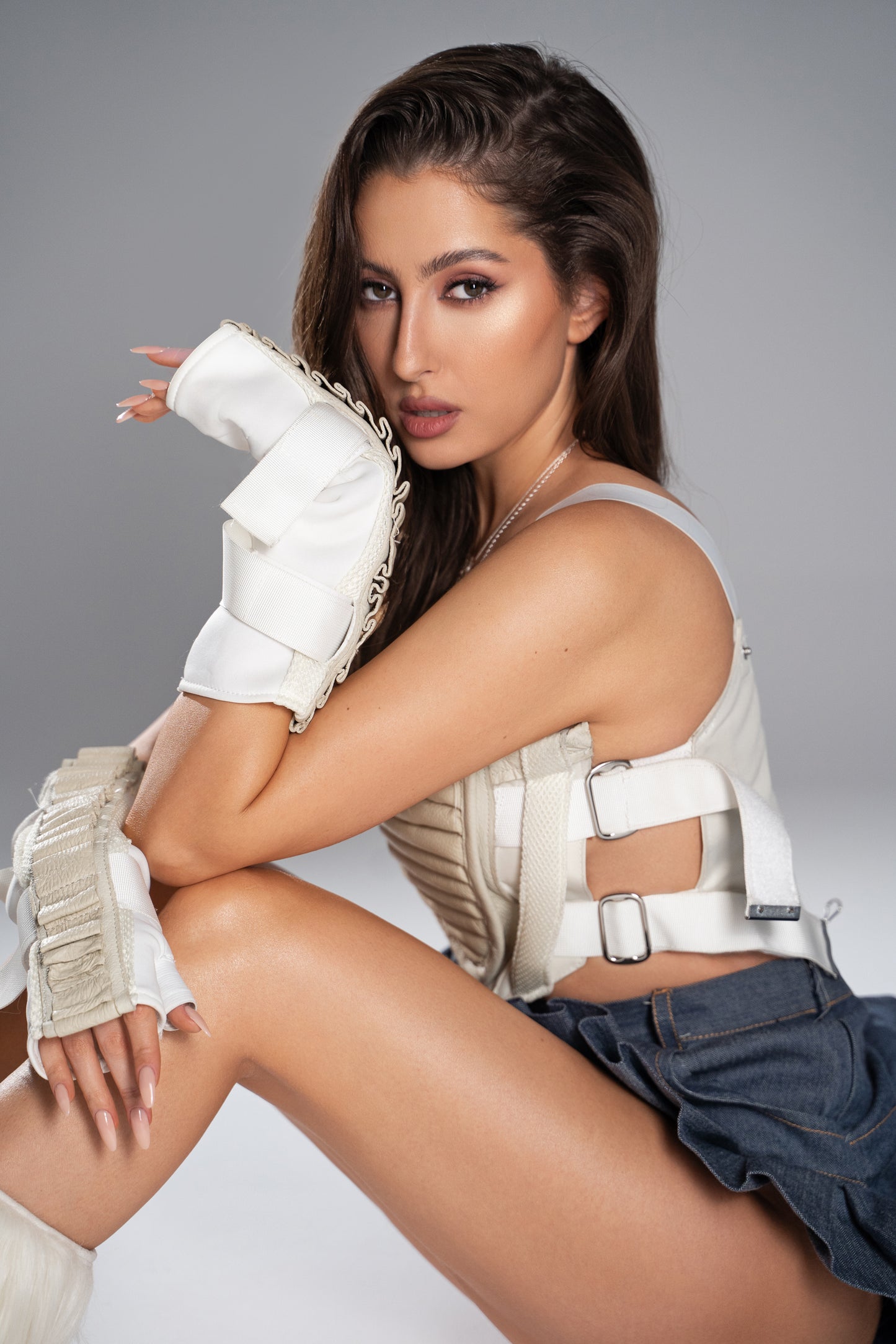 Rent dystopian cyberpunk Look 1 — full outfit fashion rental by AAMBIVERT
